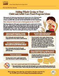 Adding Whole Grains Worksheet