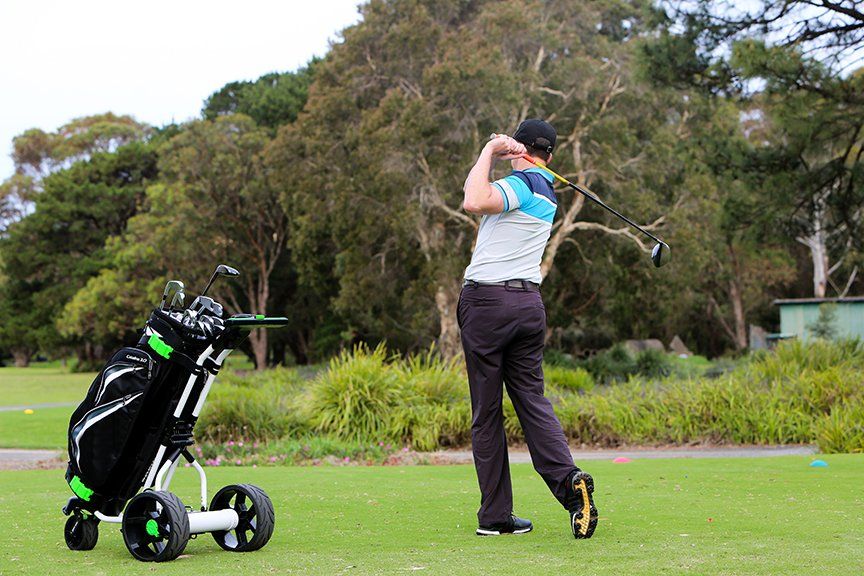 man playing golf