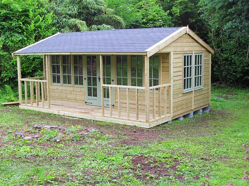 Large garden office with outside space by Devon Shed Manufacturer
