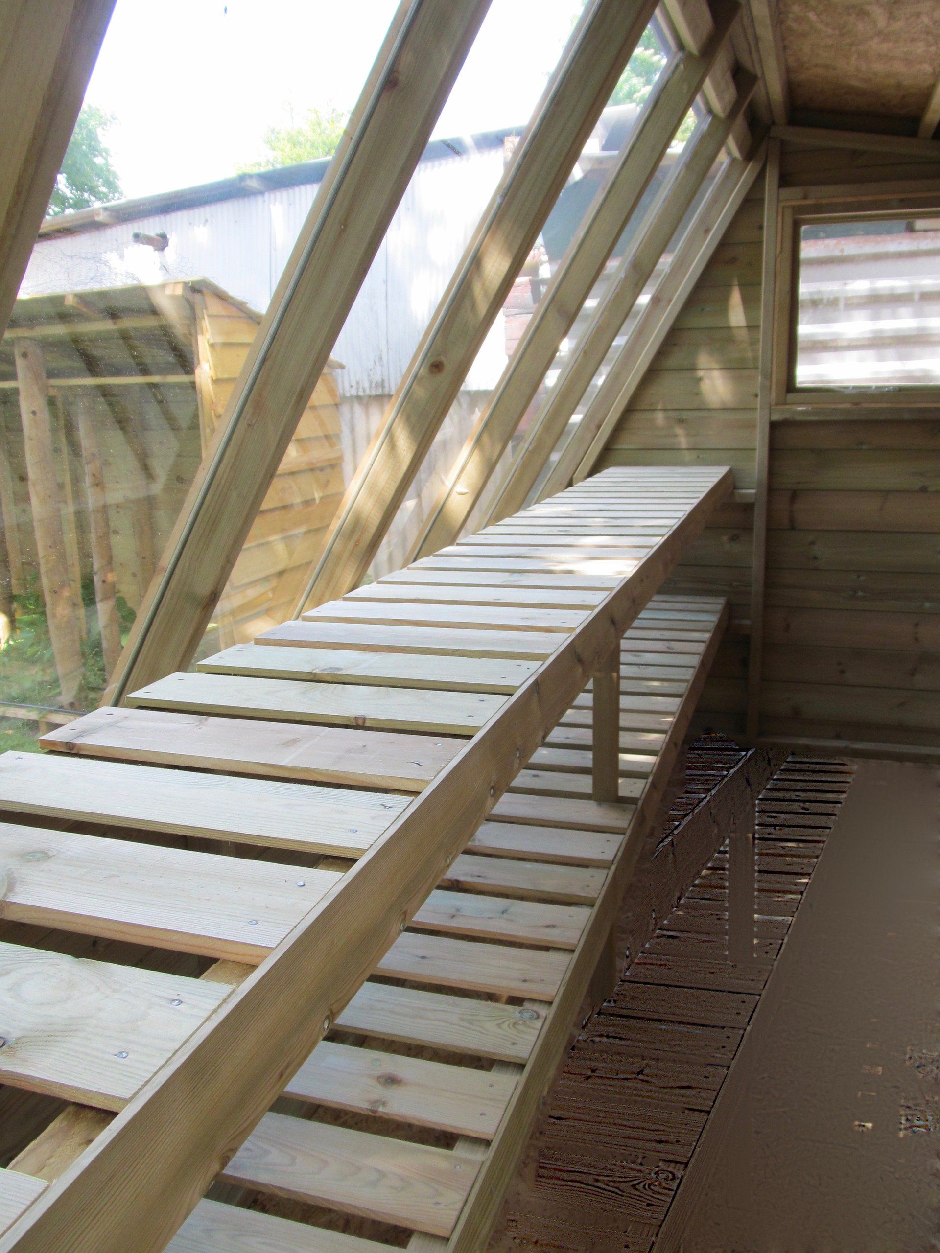 Solar Potting shed shelving