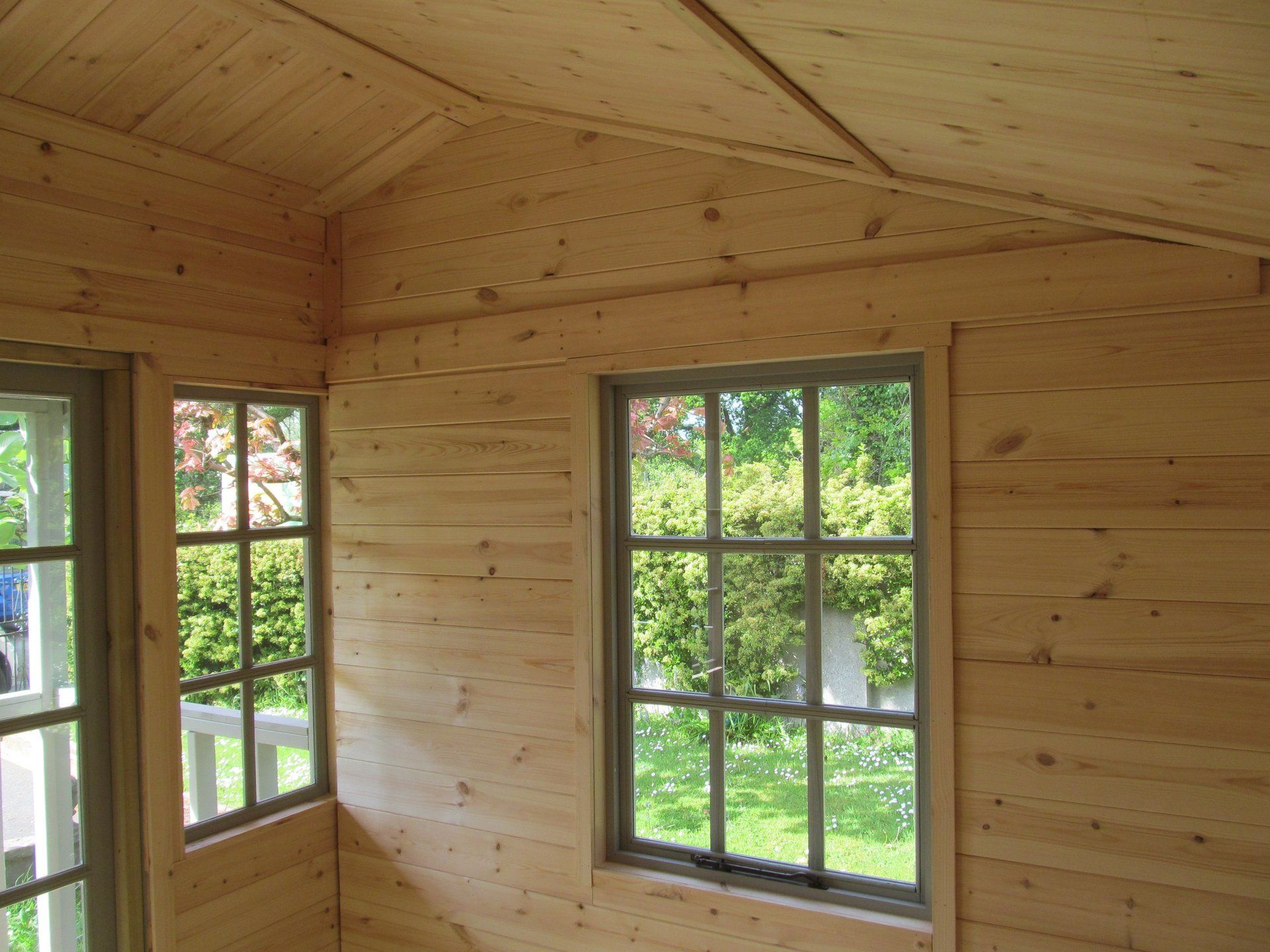 Windows inside the Bridford Summer House