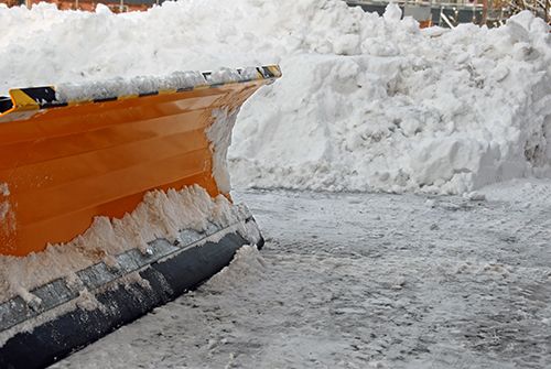 Snow plower being used to remove snow in Princeton, WI