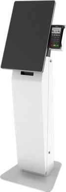 the Austin Payment Kiosk model in white with a computer in portrait orientation