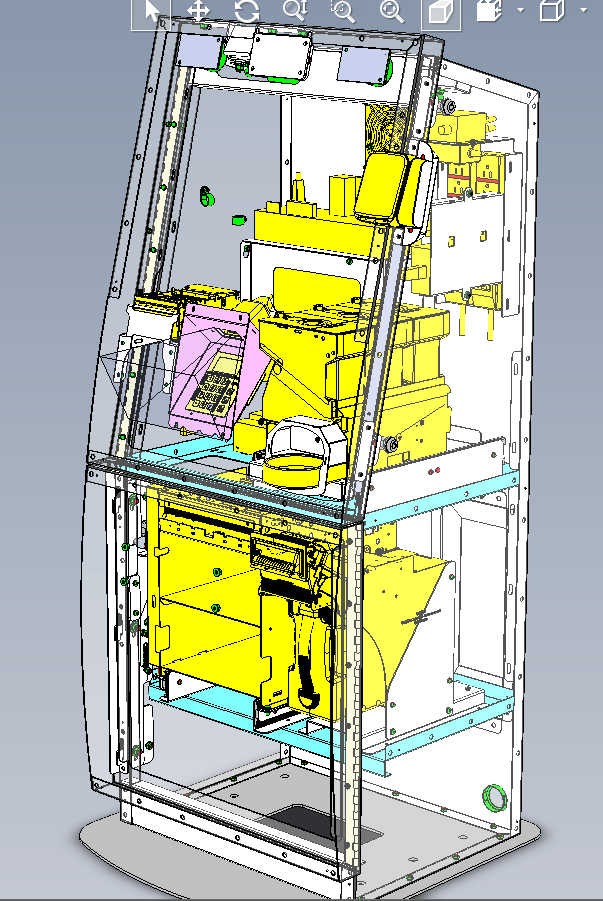 Illustrated mockup of the interior of the Franklin payment kiosk
