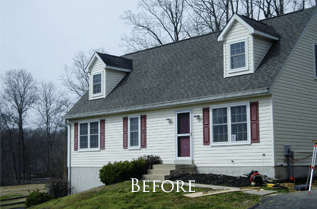 A picture of a house before being renovated.