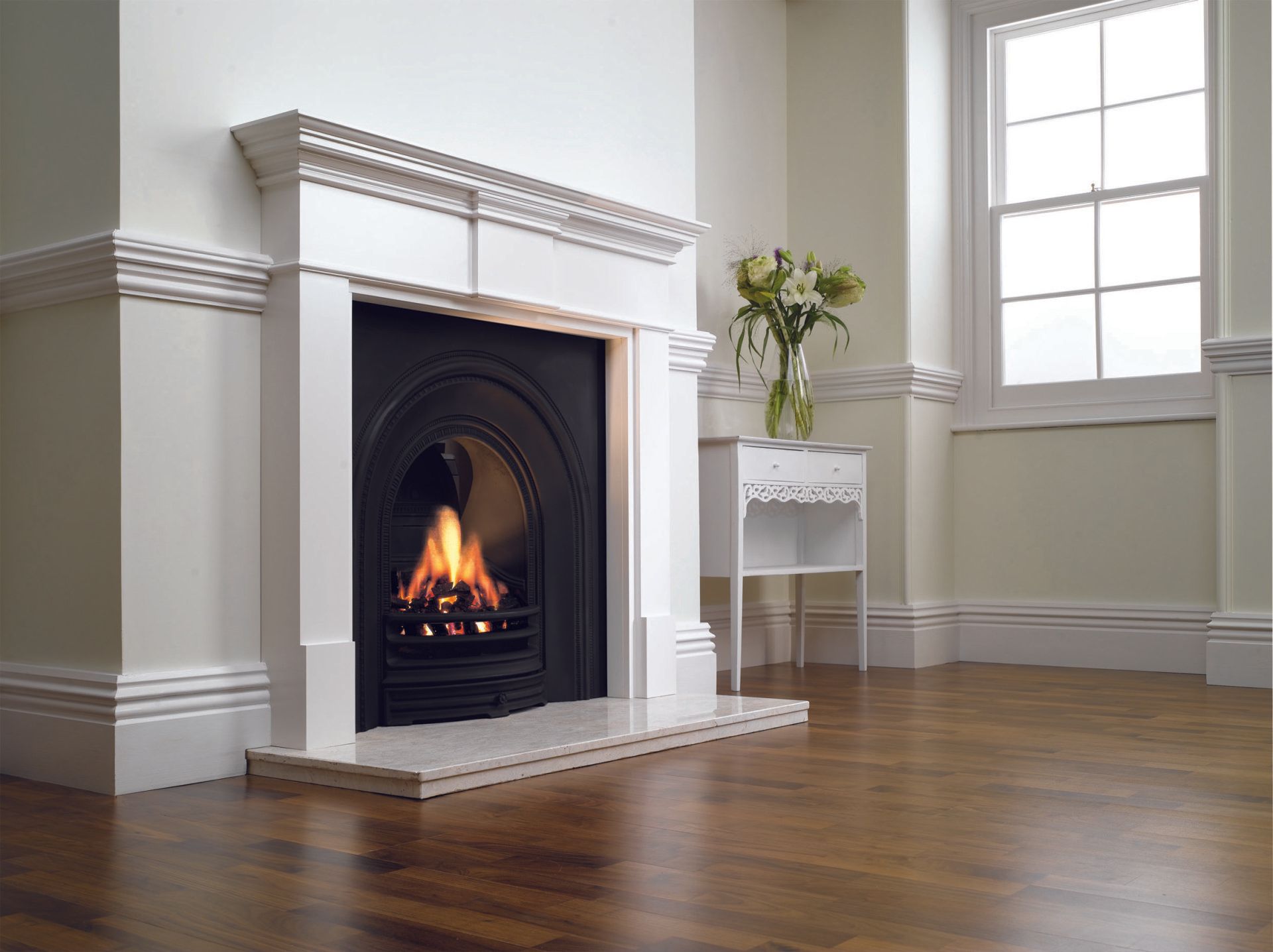 Wood fireplace