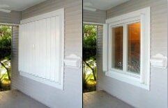 Accordion Shutter — White Shutter Patio  in Corpus Christi, TX