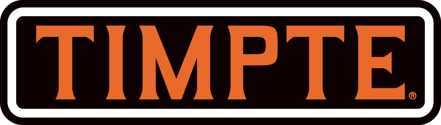A black and orange sign that says timpte on it