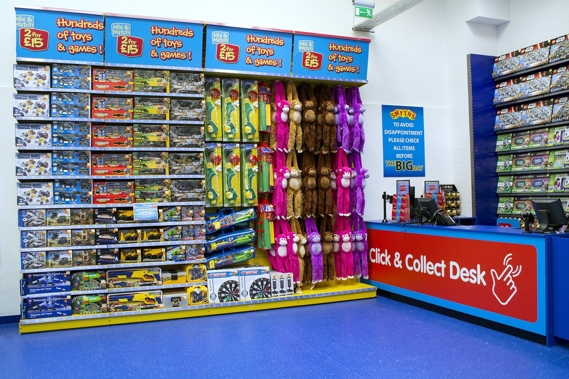 Smyths Toy Stores money, cars, darts and other products