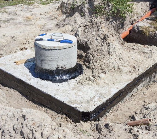 New concrete septic tank