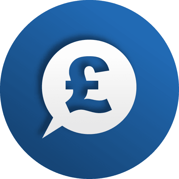pound symbol on a gradient blue round circle
