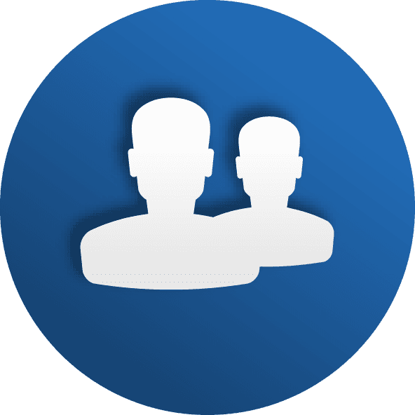 about us icon on a gradient blue background