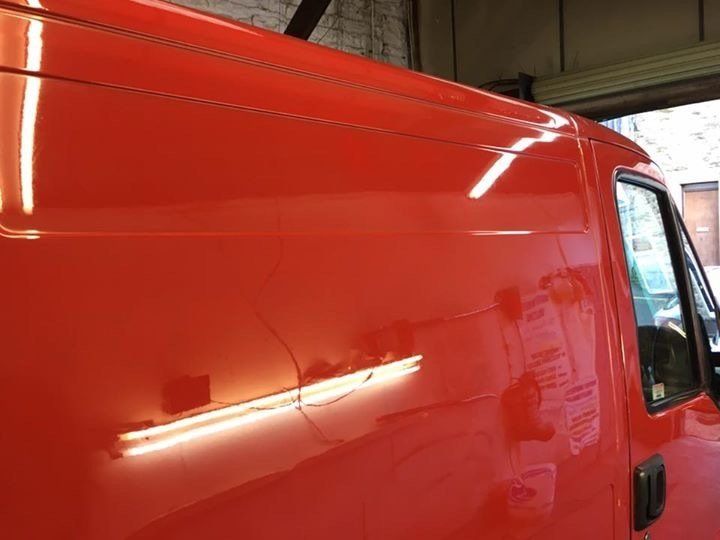 Side of a red van