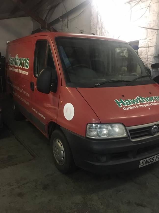 Red van far shot