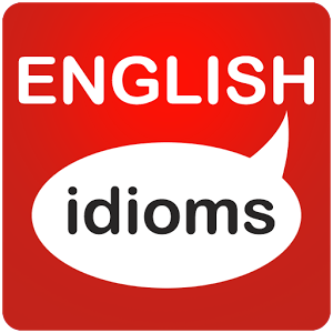 Icône carrée rouge avec « ANGLAIS » au-dessus de « expressions idiomatiques » dans une bulle de dialogue.