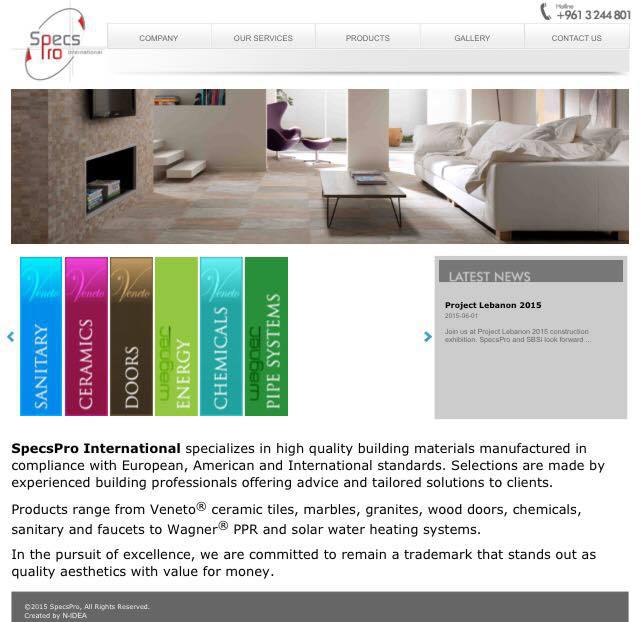A website for specpro international specializes in high quality building materials manufactured in accordance with european and international standards
