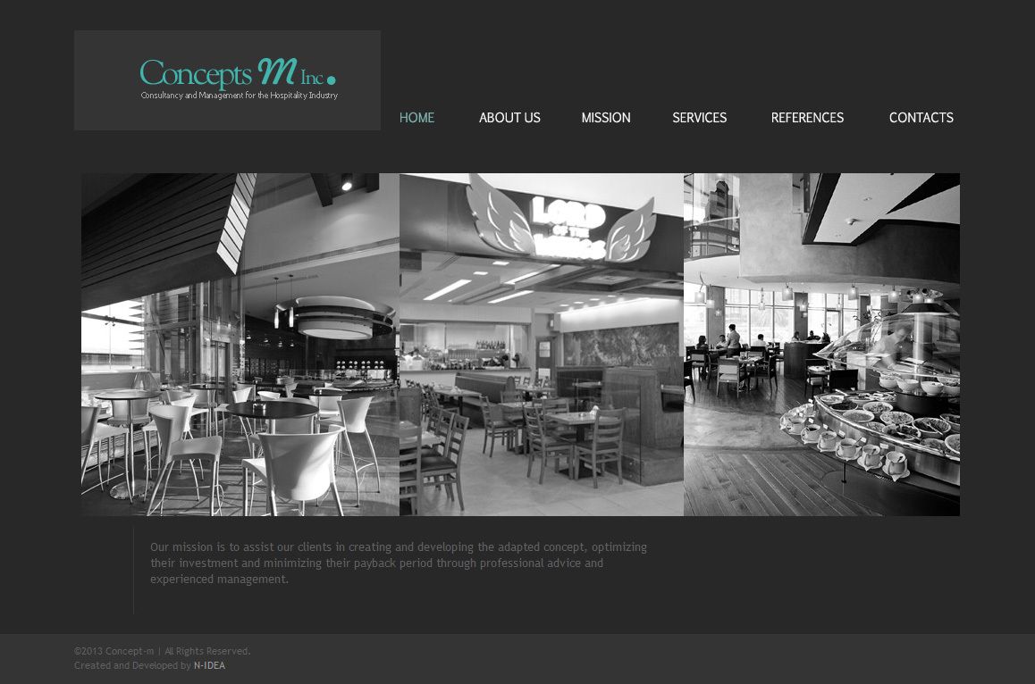 A black and white photo of a restaurant with the word goose on it