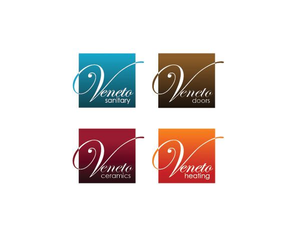 A set of four logos for veneto sanitary and veneto heating