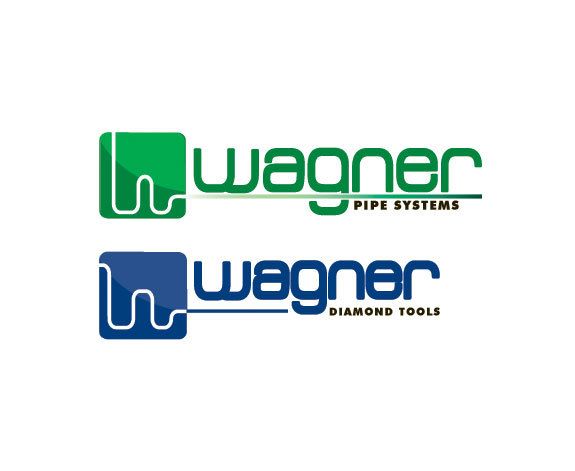 A green and blue logo for wagner pipe systems