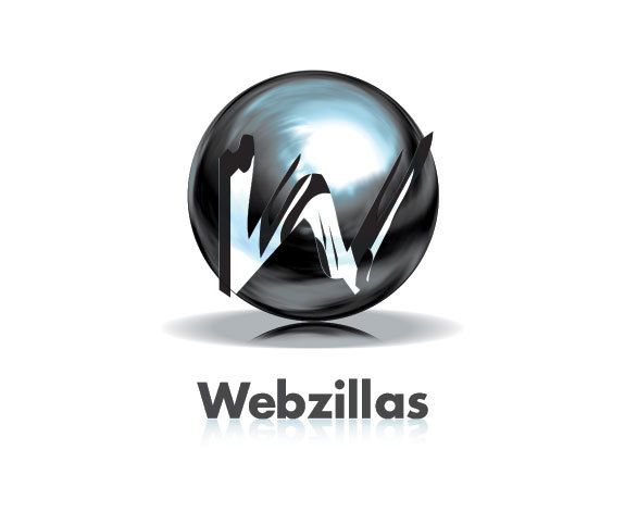 A logo for webzillas is shown on a white background