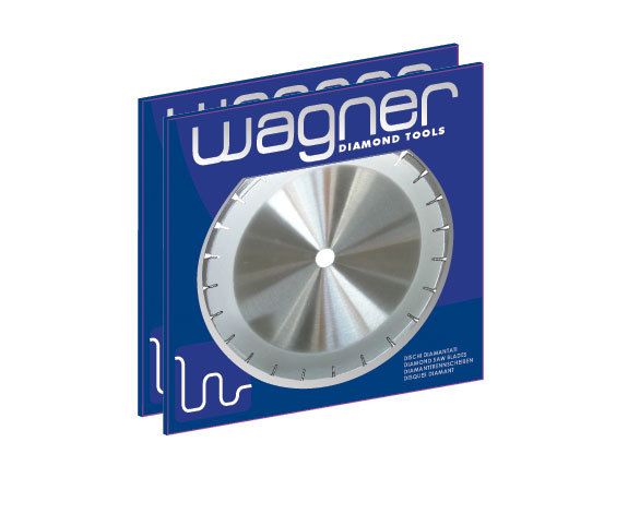 A wagner diamond drill blade in a blue box