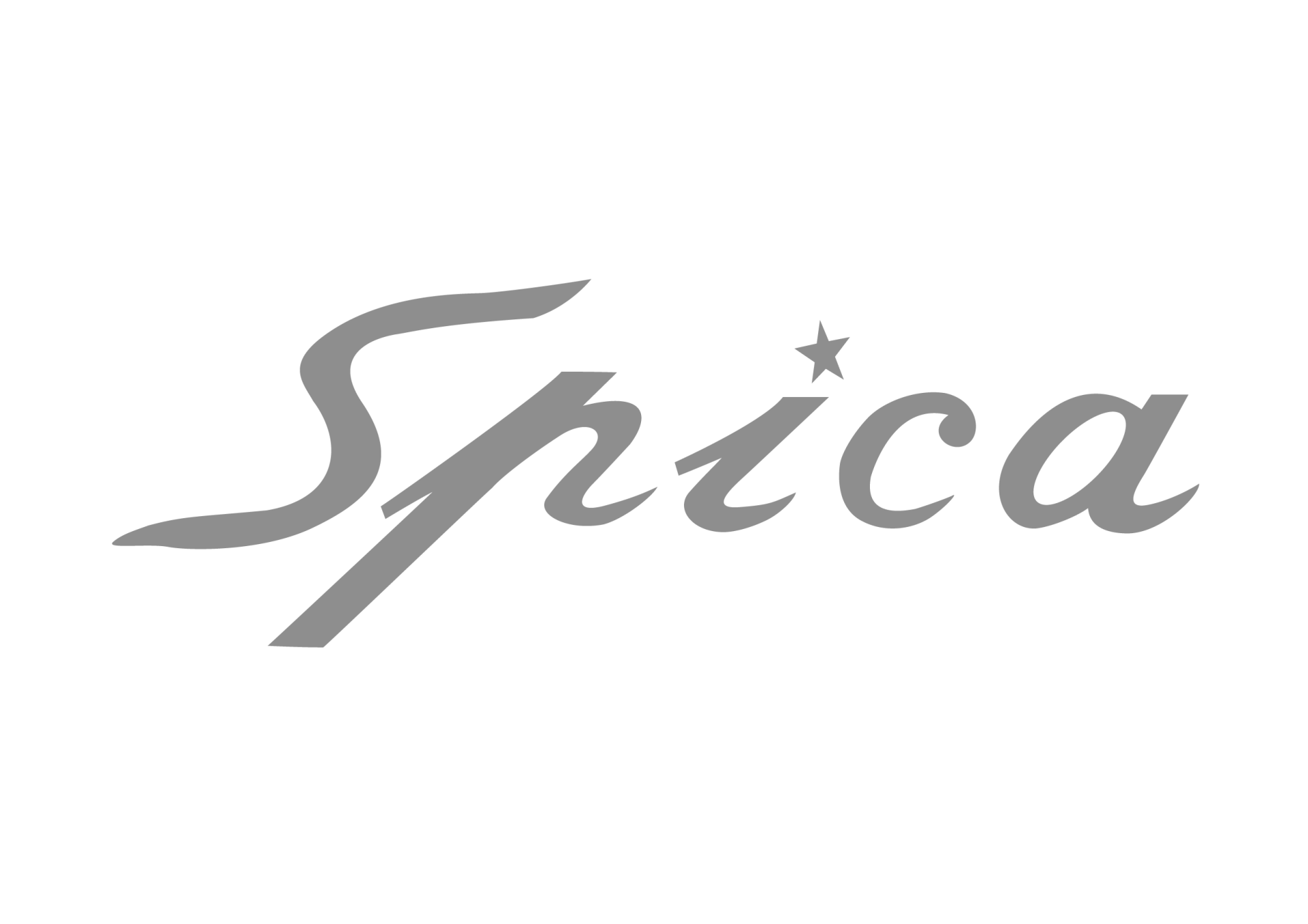 A black and white logo for spica on a white background.