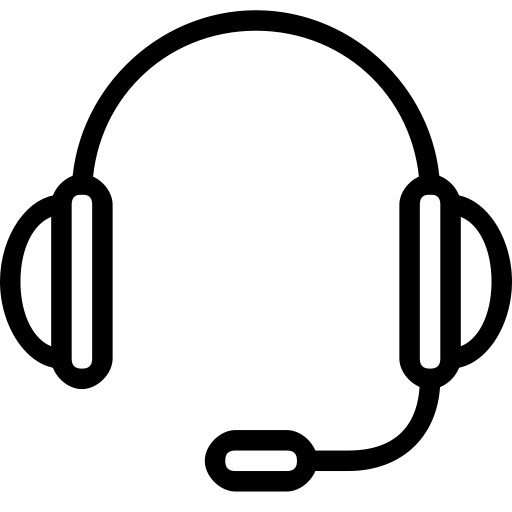 A headset with a microphone free icon