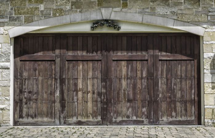 Old wooden garage door - Garage doors in San Francisco, CA