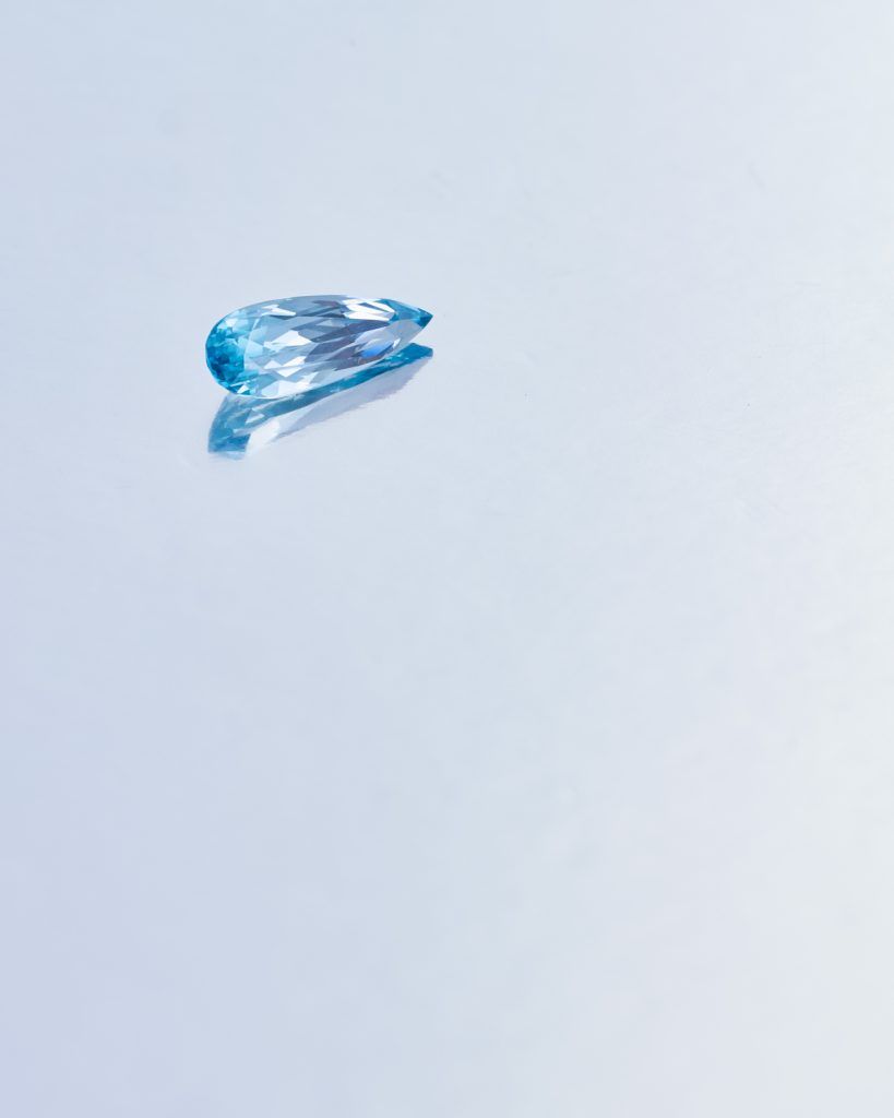 Tear drop light blue stone