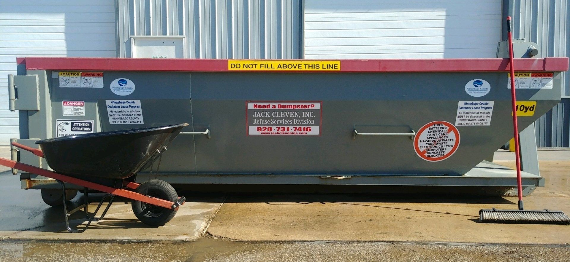10 Yard Dumpster Side
