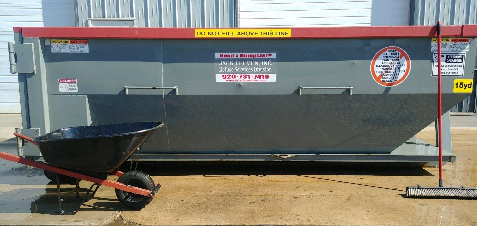 15 Yard Dumpster Side