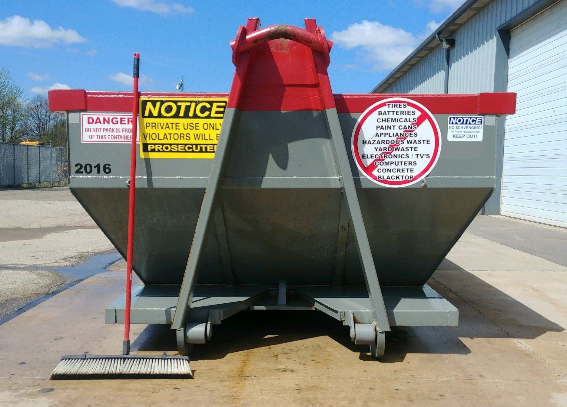 20 Yard Dumpster Back