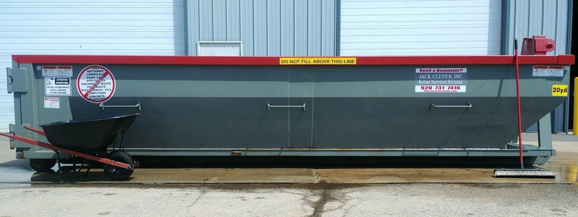20 Yard Dumpster Side
