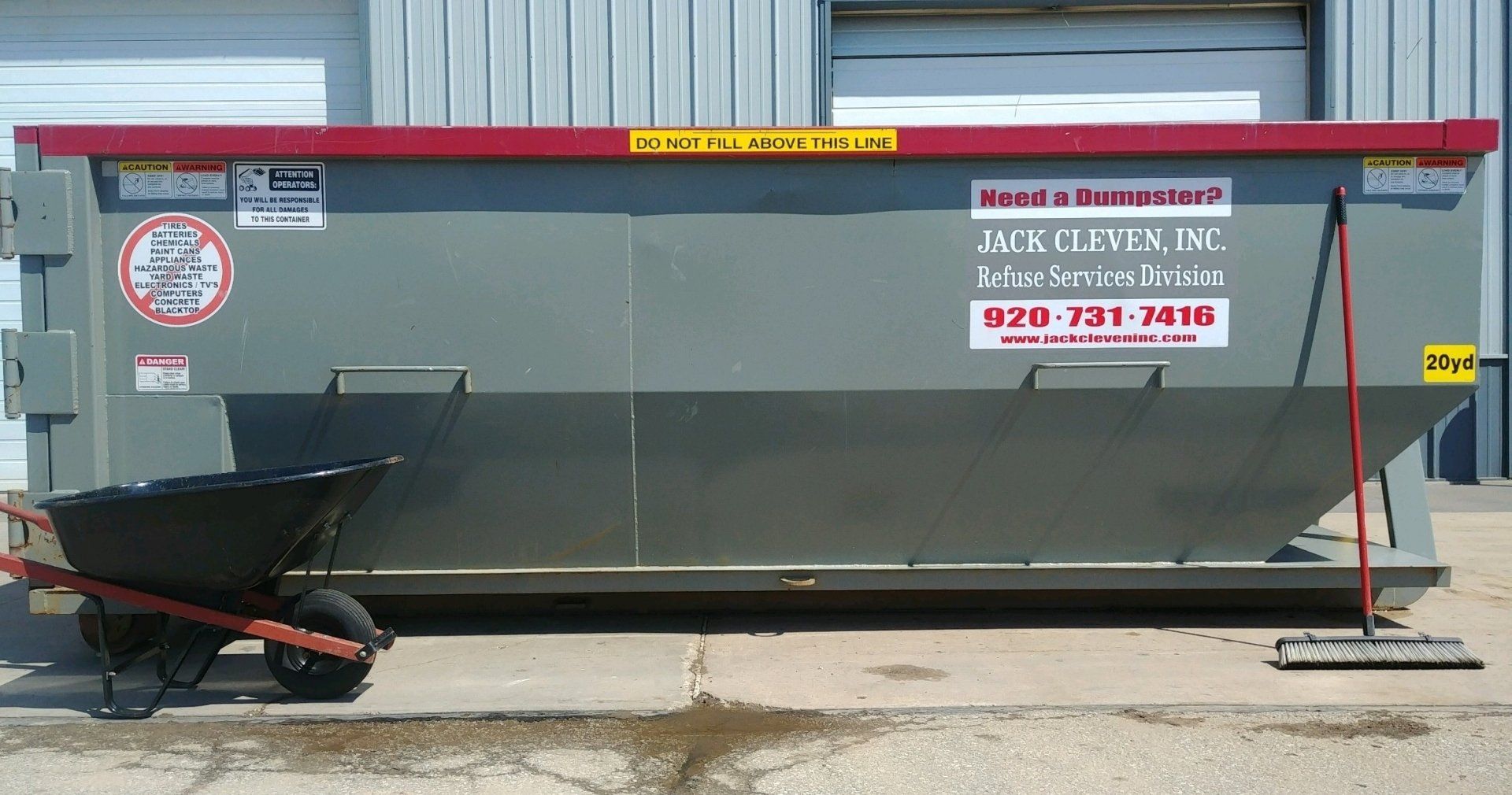15 Yard Dumpster Side