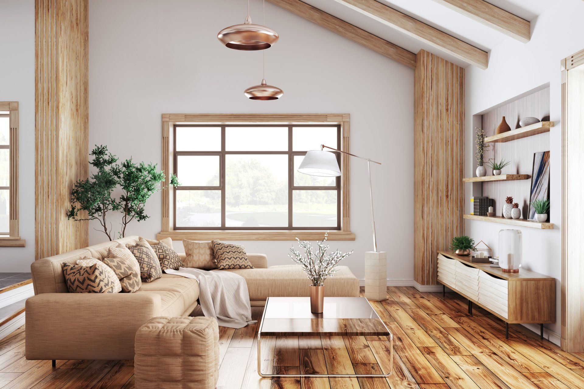 Power Lift Recliner — Modern Living Room with Beige Sofa in Danville, KY