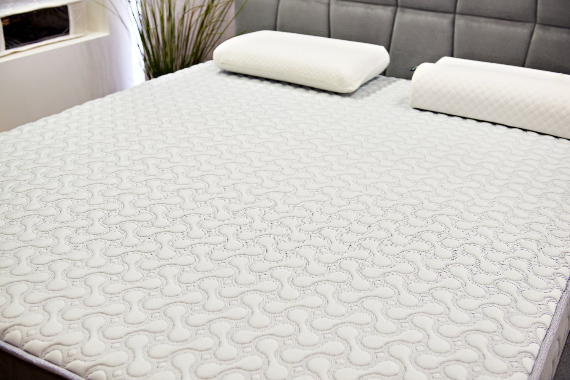 Mattress Store — White Mattress with Two Pillows in Danville, KY