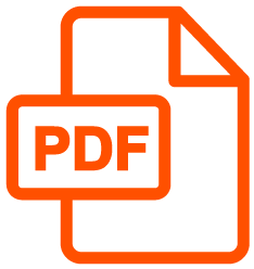 Um ícone de arquivo pdf laranja em um fundo branco