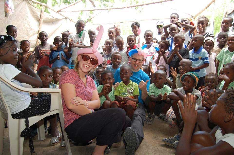 Photo of Dr.Boggan and daughter in Haiti