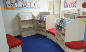 library shelves