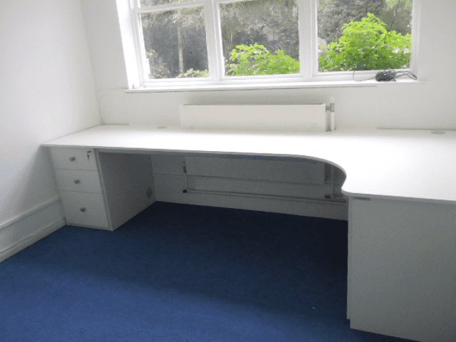 curved white table