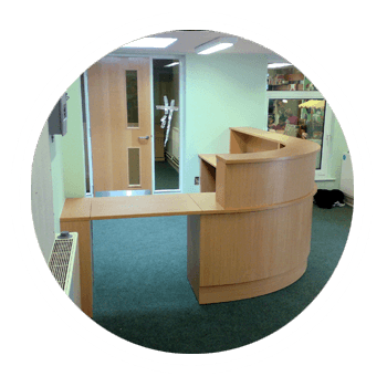 curved desk