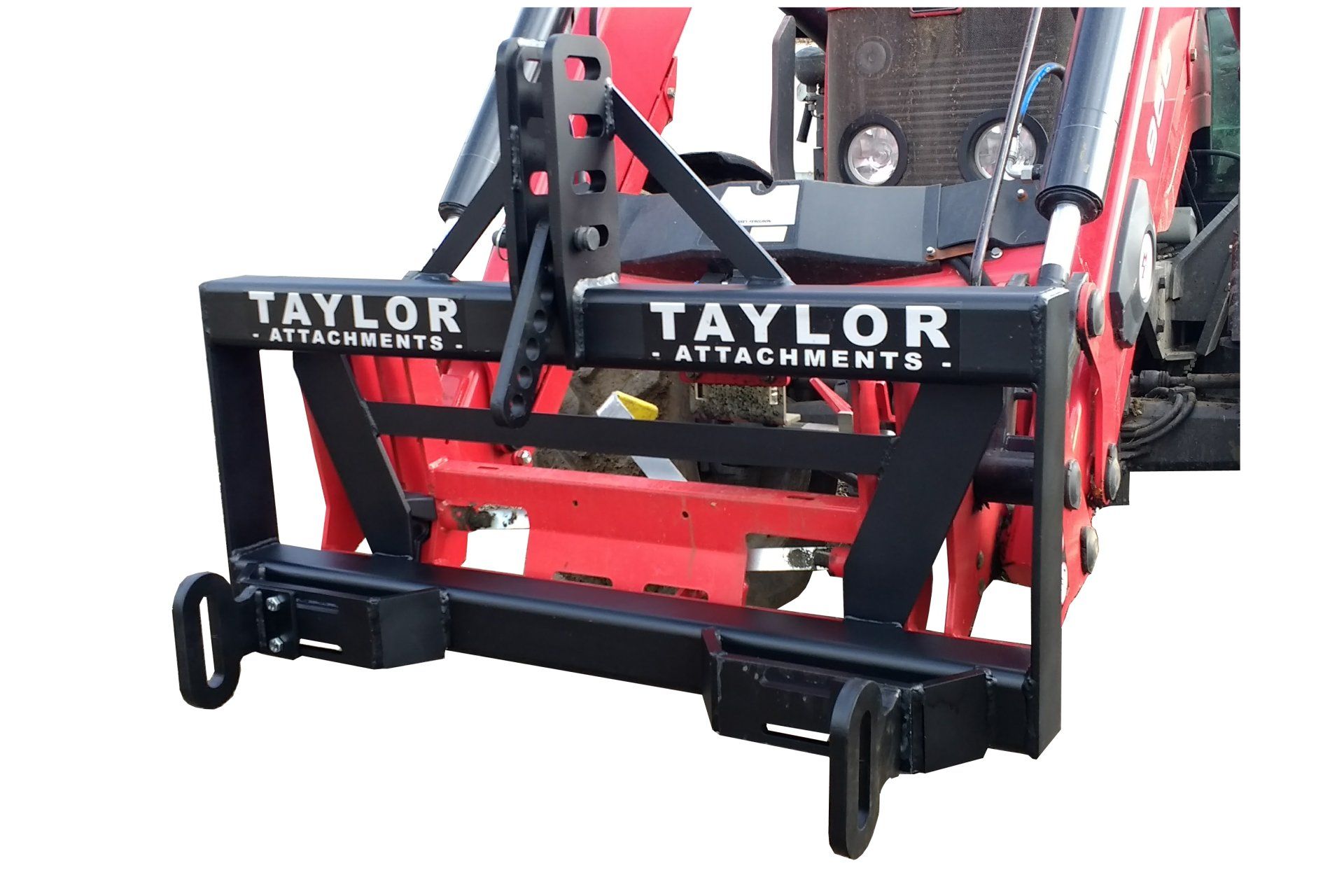 Floating Yard Scraper Headstock Attachment on Tractor Loader