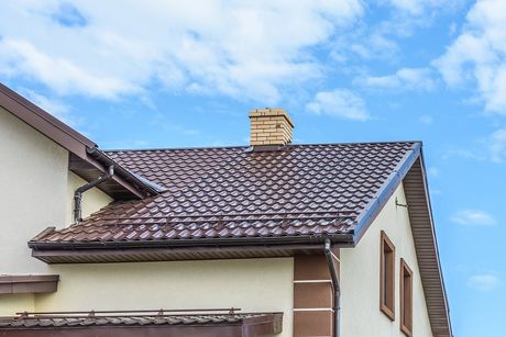 a house with brick chimney