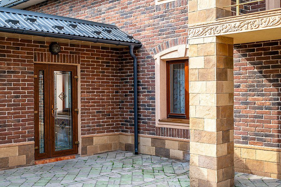 a house with brick walls