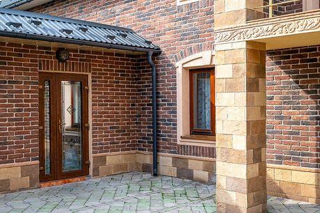 a house with brick walls