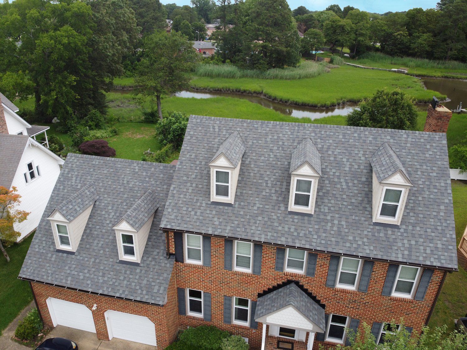 Georgetown Gray Certainteed Landmark Pro Asphalt Shingle Roof in Point Elizabeth Chesapeake Virginia installed by Stublen Roofing, the best rated roofing company in the 757, Hampton Roads, Portsmouth and Chesapeake