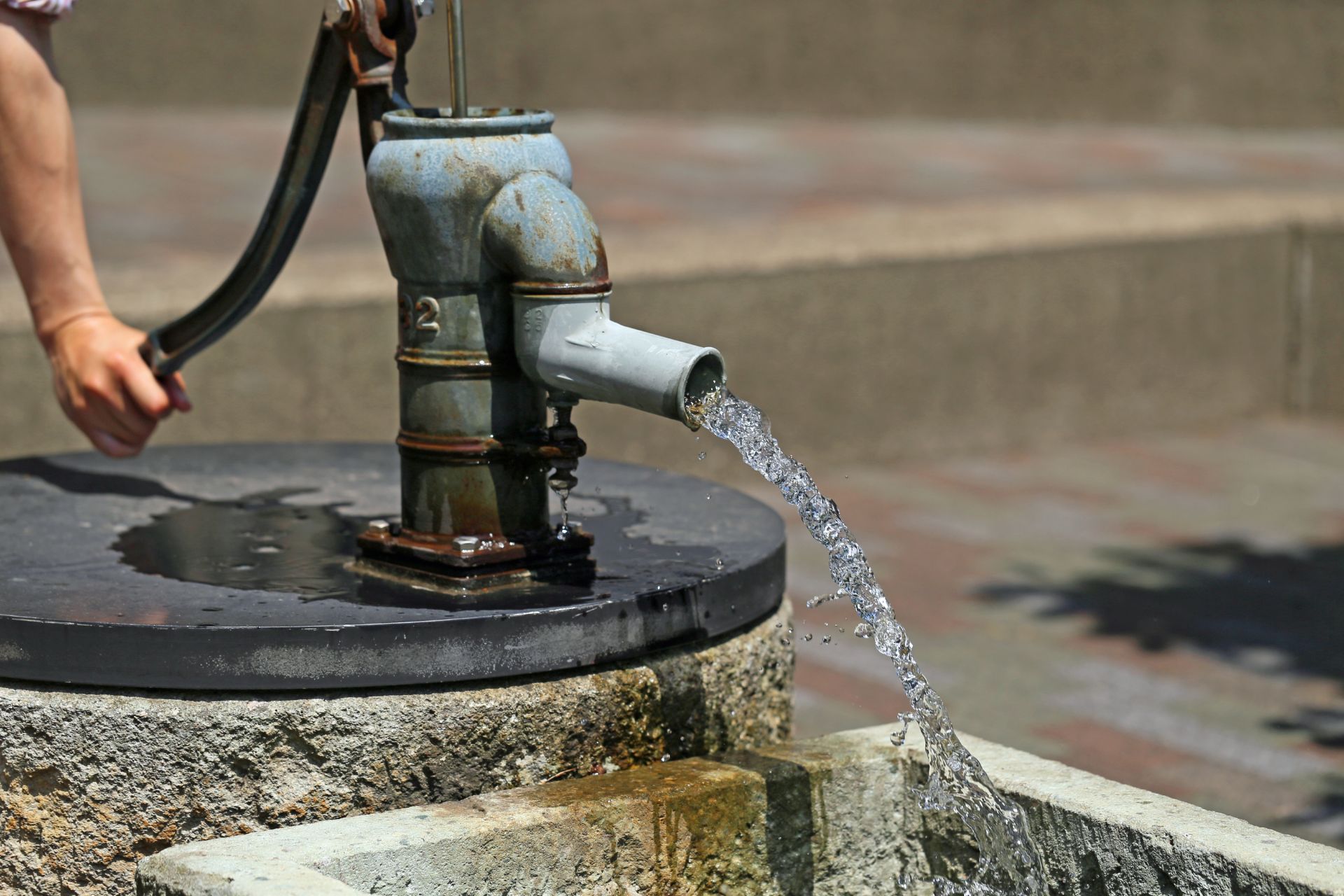 Spout with water coming out