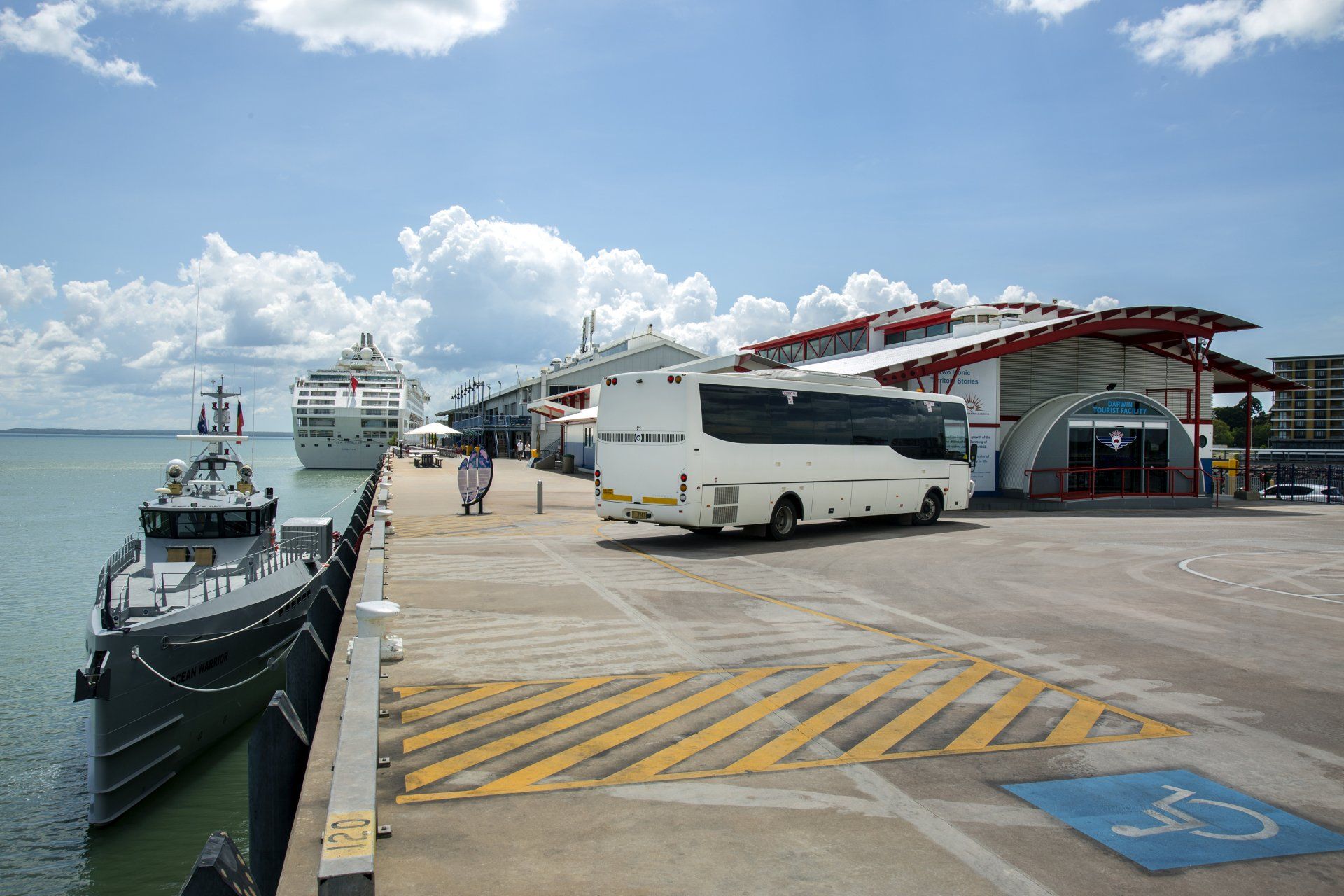 Coach Charters Australia bus at Stokes Hill Wharf