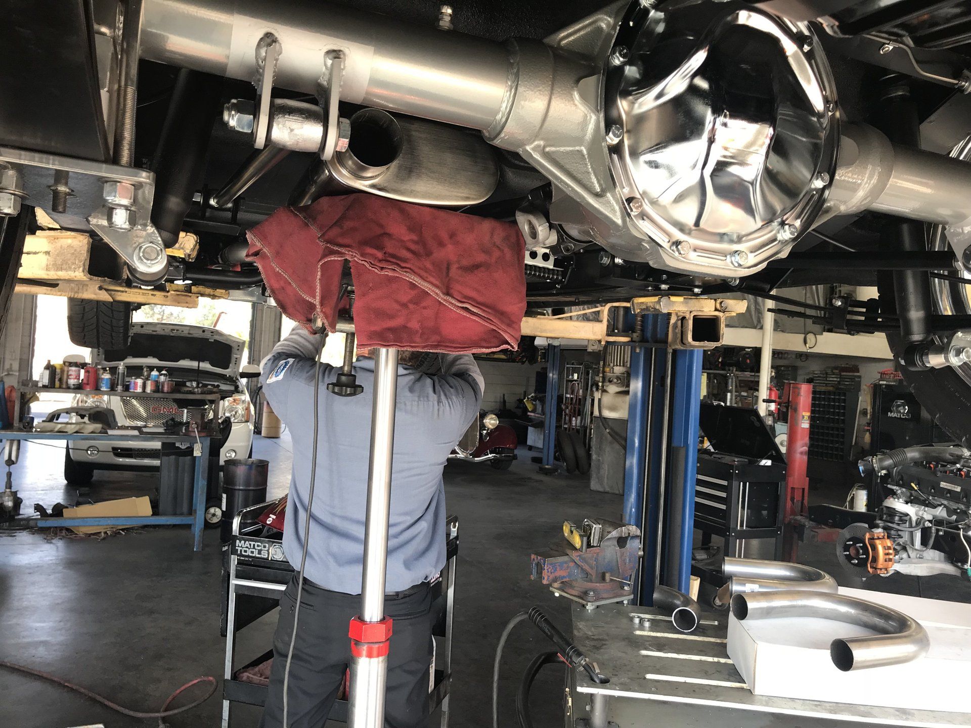 Custom exhaust installation
