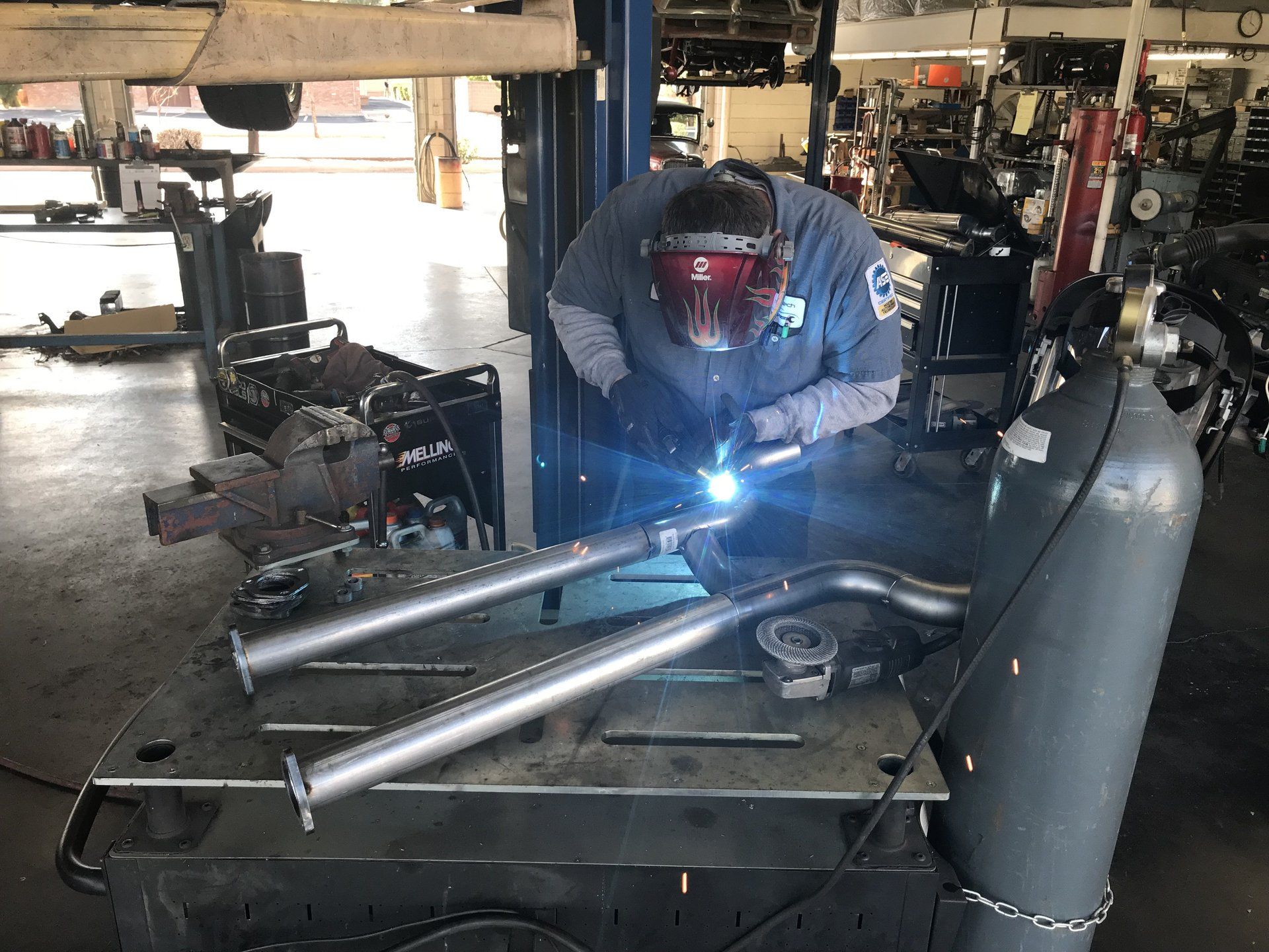 Custom exhaust installation